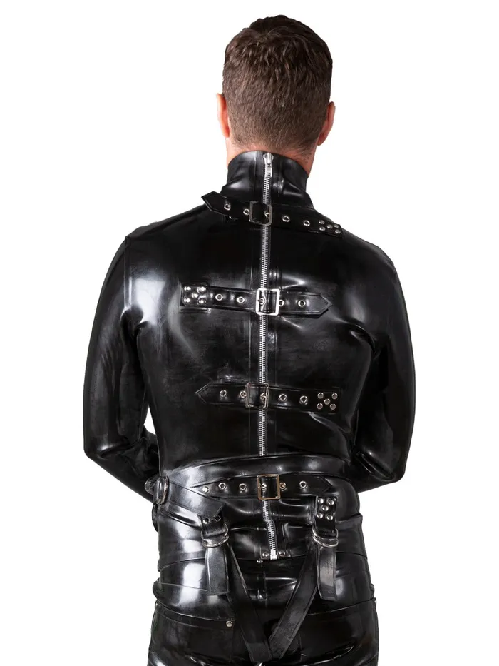 Female Sex Toys Latex Deluxe Straitjacket with Arm Binding Strap HonourSkintwocom