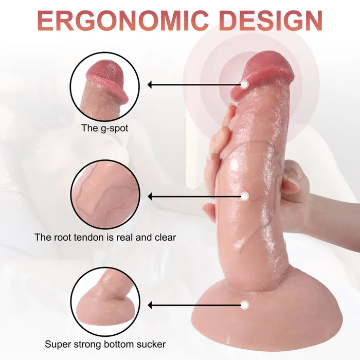 Female Sex Toys Modi G19 Ultra Realistic Dual Density Liquid Silicone Suction Cup Dildo with Blushed Head 85 Inch