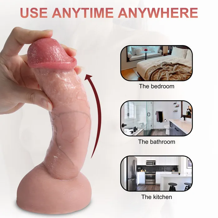Female Sex Toys Modi G19 Ultra Realistic Dual Density Liquid Silicone Suction Cup Dildo with Blushed Head 85 Inch