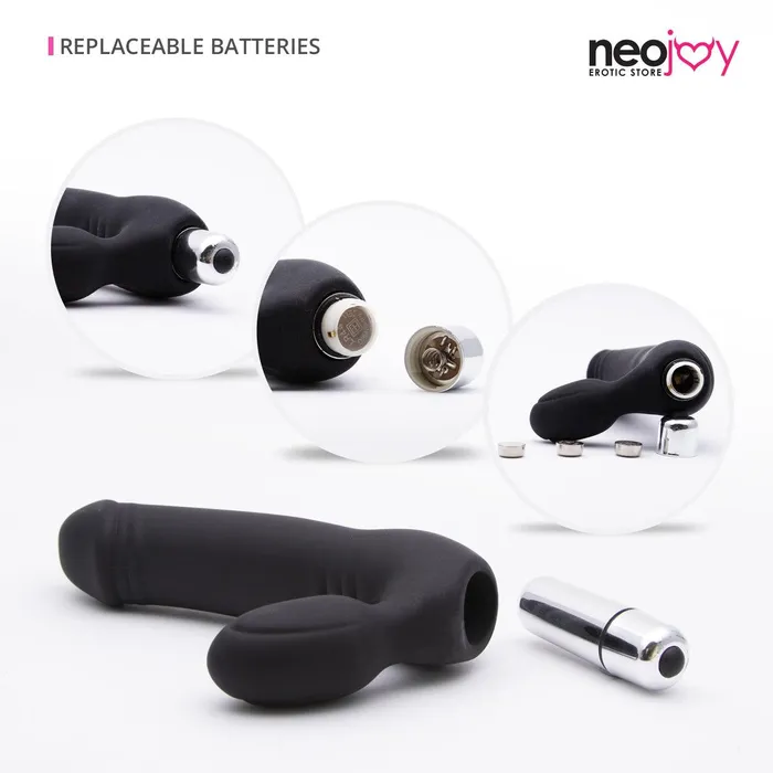 Female Sex Toys Neojoy Double Dildo Vibrator Insertable Large Black Neojoy