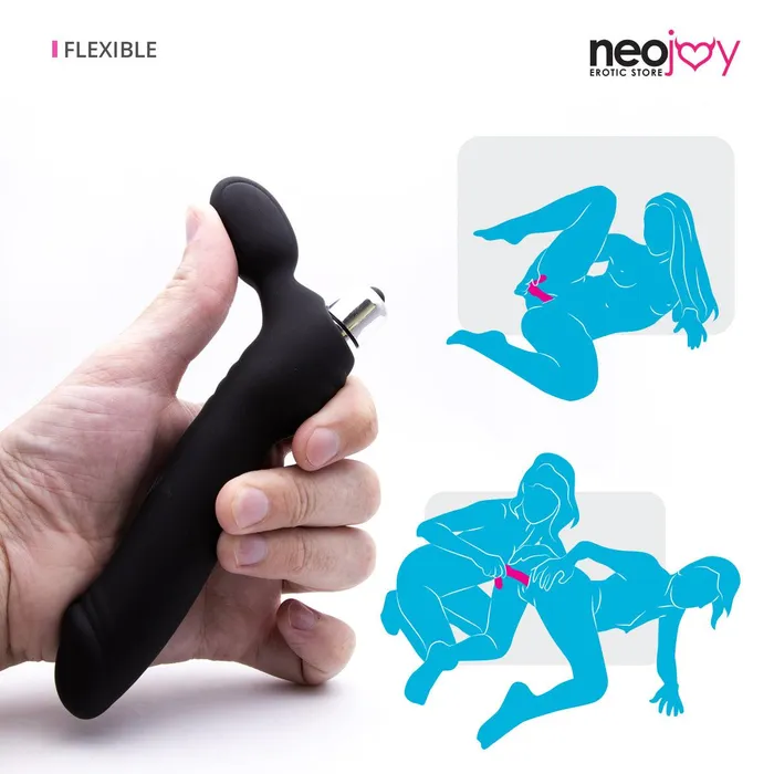 Female Sex Toys Neojoy Double Dildo Vibrator Insertable Large Black Neojoy
