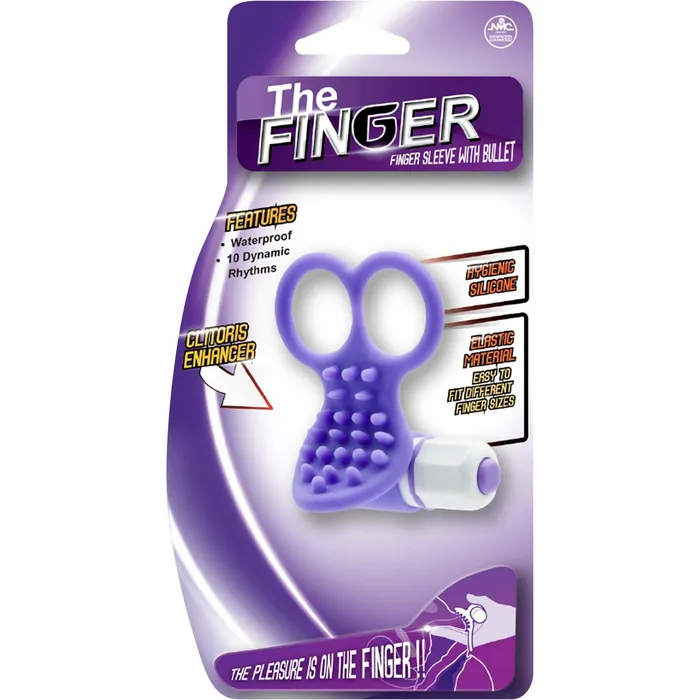 Female Sex Toys NMC The Finger Sleeve with Bullet Nodules Purple NMC