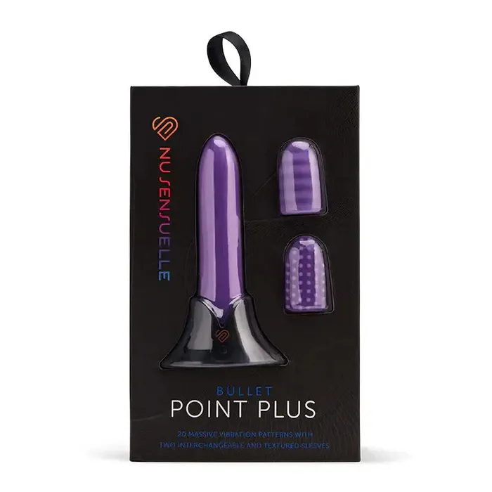 Female Sex Toys Novel Creations Usa INC Nu Sensuelle Point Plus Bullet with Textured Sleeves Rechargeable Bullet