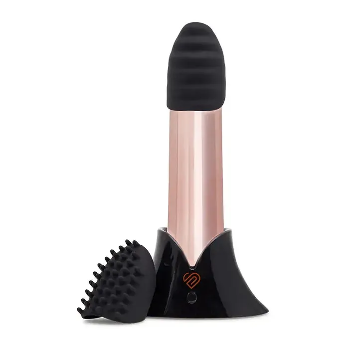 Female Sex Toys Novel Creations Usa INC Nu Sensuelle Point Plus Bullet with Textured Sleeves Rechargeable Bullet