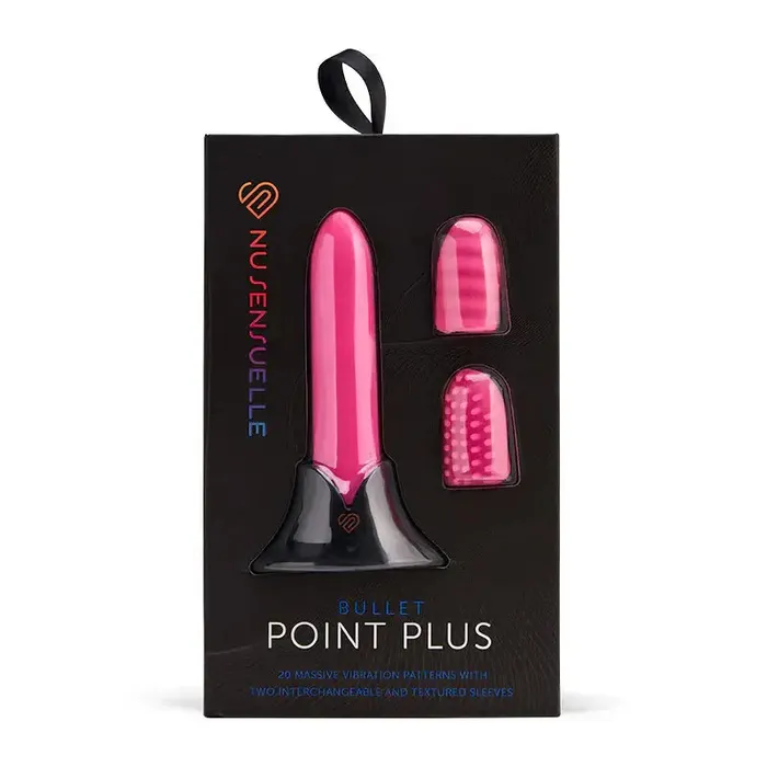 Female Sex Toys Novel Creations Usa INC Nu Sensuelle Point Plus Bullet with Textured Sleeves Rechargeable Bullet