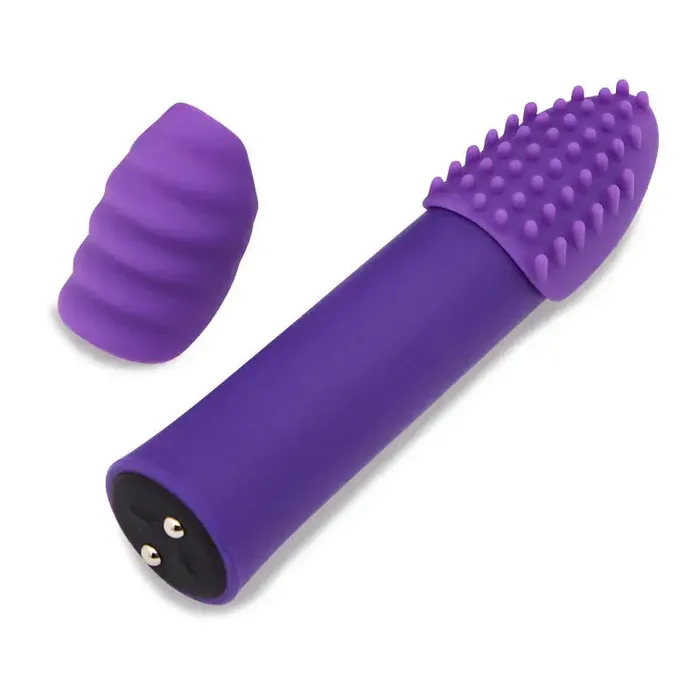 Female Sex Toys Novel Creations Usa INC Nu Sensuelle Point Plus Bullet with Textured Sleeves Rechargeable Bullet