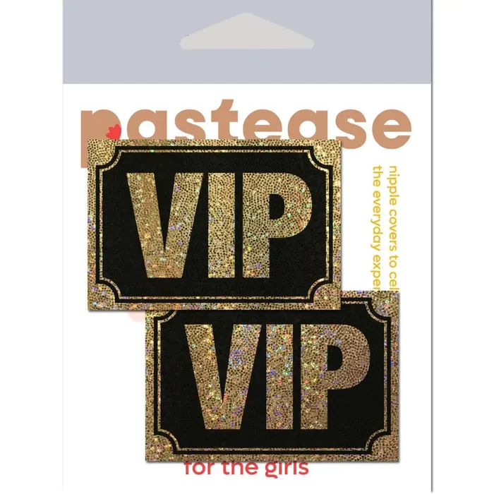 Female Sex Toys Pastease Pastease Vip Gold Glitter On Liquid Black Nipple Pasties