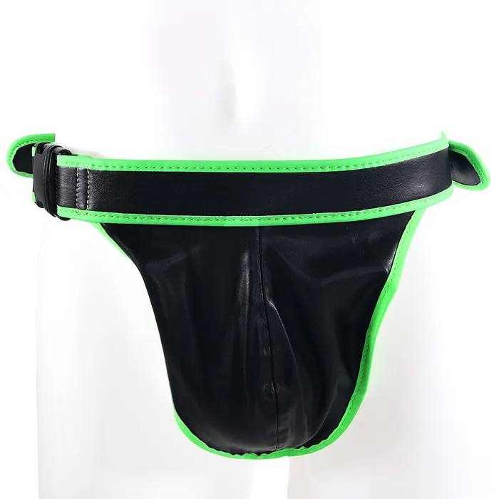 Female Sex Toys Shots Toys Ouch Glow In The Dark Side Buckle Jock Strap in LXL