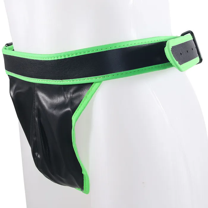 Female Sex Toys Shots Toys Ouch Glow In The Dark Side Buckle Jock Strap in LXL