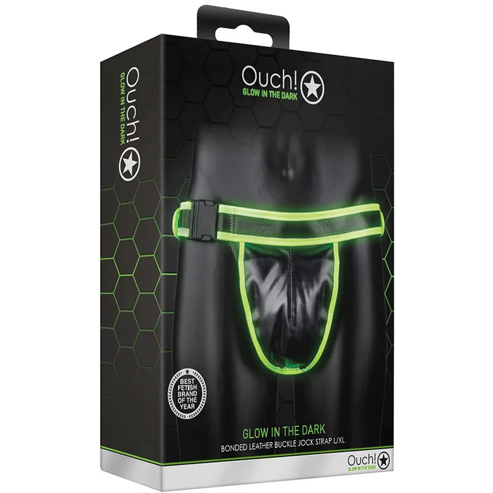 Female Sex Toys Shots Toys Ouch Glow In The Dark Side Buckle Jock Strap in LXL