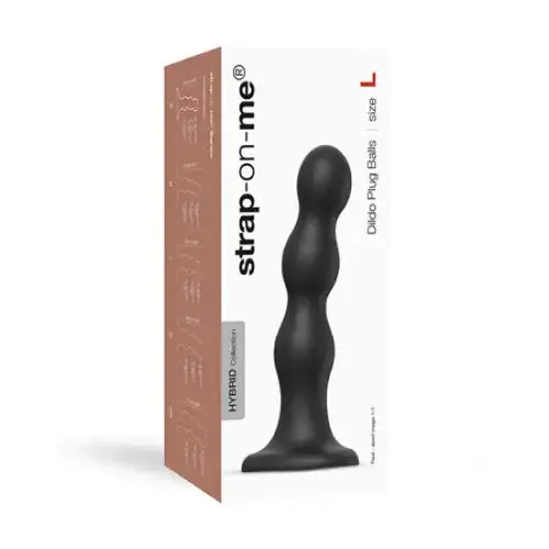 Female Sex Toys StrapOnMe StrapOnMe Hybrid Collection Silicone Dildo Plug Balls Black L Female Sex Toys StrapOnMe StrapOnMe Hybrid Collection Silicone Dildo Plug Balls Black L