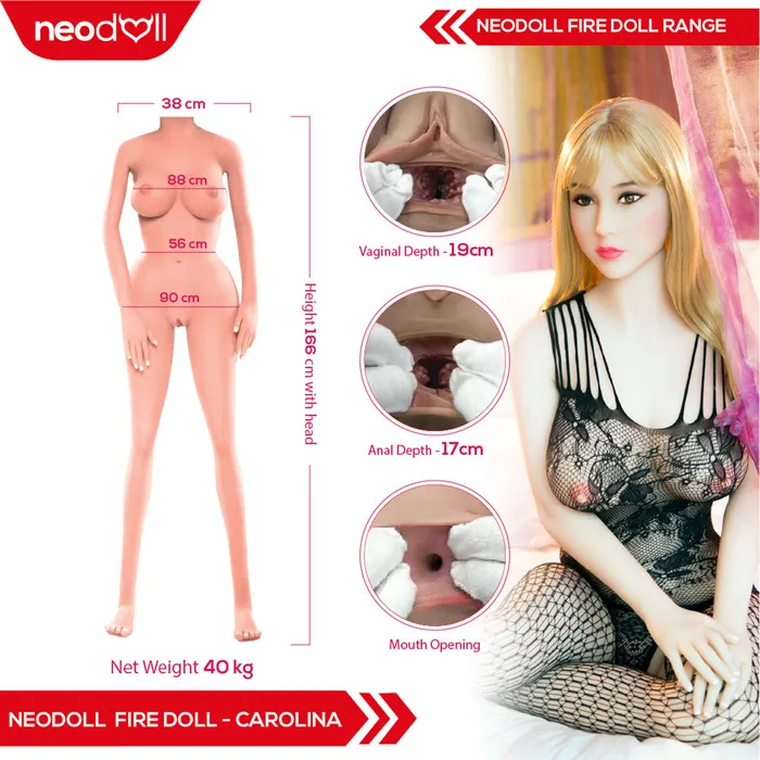 Fire Doll Male Sex Toys Fire Doll Carolina Realistic Sex Doll Tongue included 166cm Natural