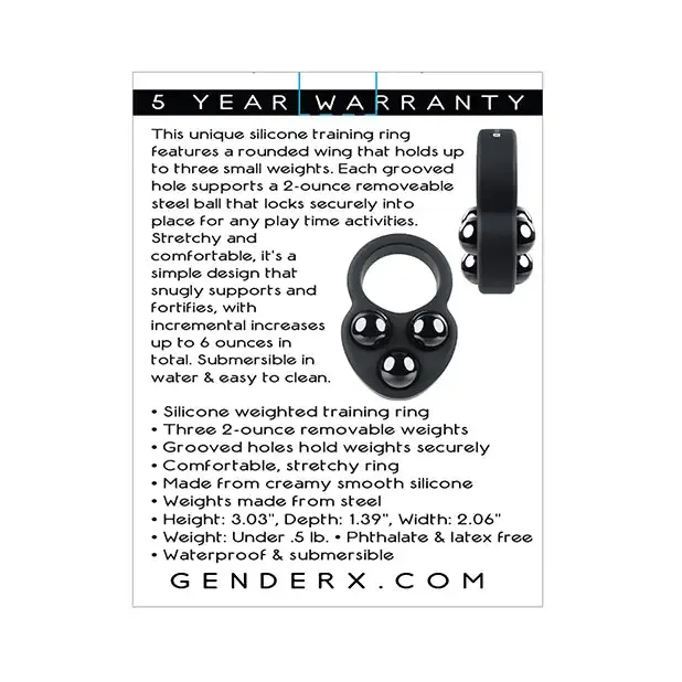 Gender X Male Sex Toys Gender X Workout Ring Weighted Silicone Training Cockring Gender X Male Sex Toys Gender X Workout Ring Weighted Silicone Training Cockring