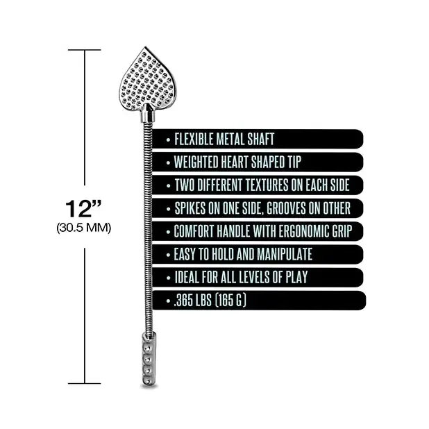Global Novelties LLC Female Sex Toys Nixie Metal Riding Crop Flaming Heart Global Novelties LLC Female Sex Toys Nixie Metal Riding Crop Flaming Heart