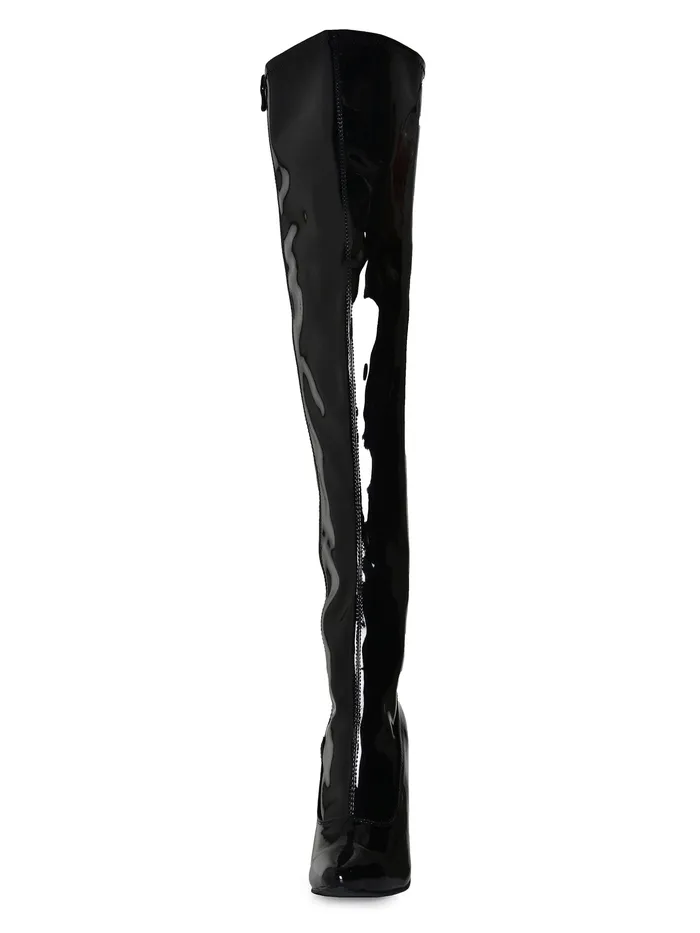 HonourSkintwocom Anal Black Thigh Boots With Side Lacing