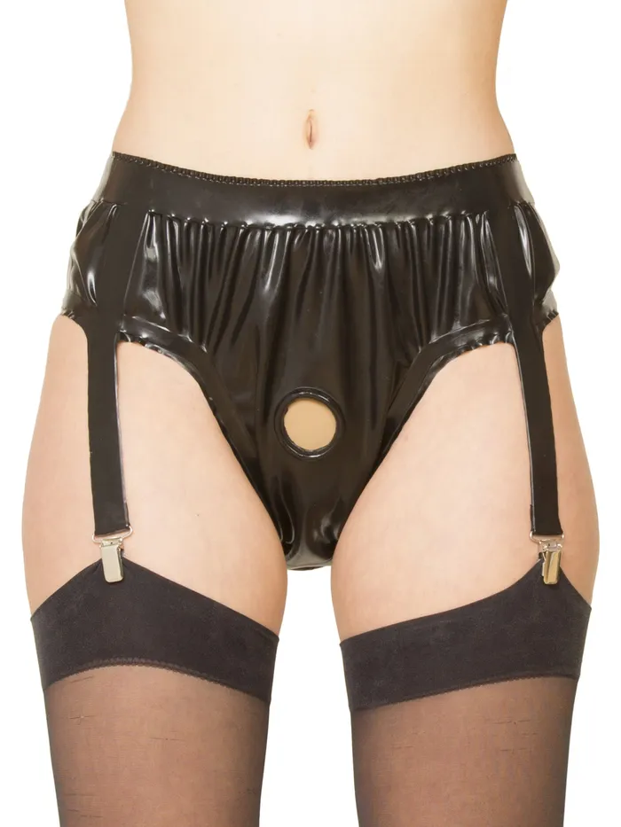 HonourSkintwocom Dildos Rubber Pot Hole Suspender Pants Black