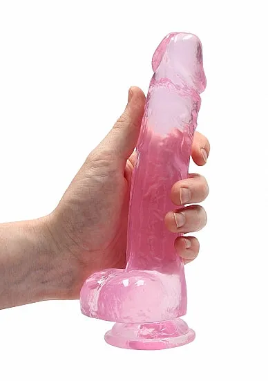 HonourSkintwocom Female Sex Toys Realistic 8 Dildo With Balls Pink
