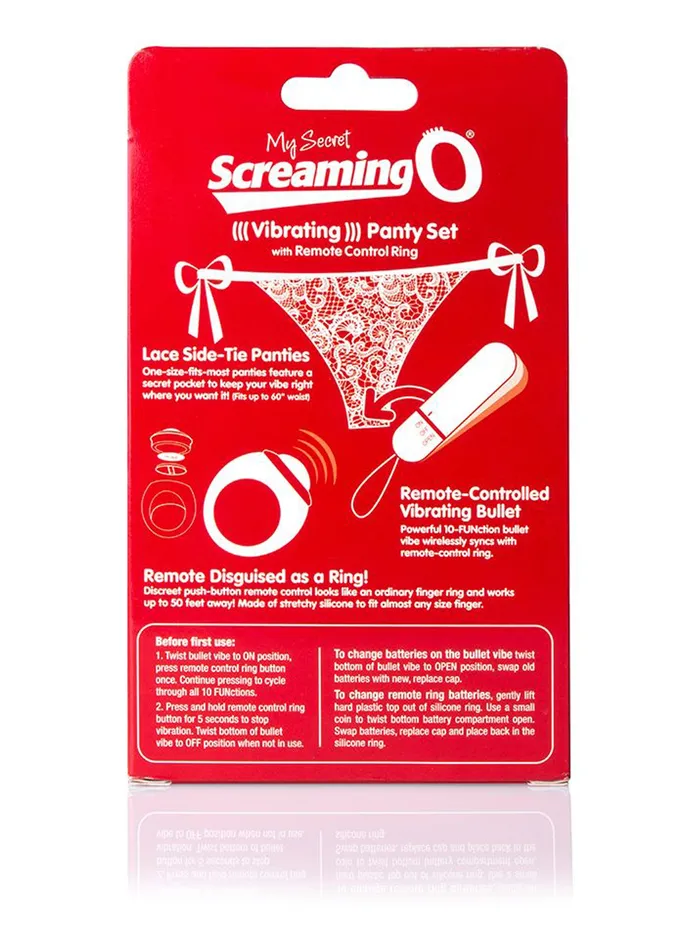 HonourSkintwocom Female Sex Toys Screaming O Vibrating Panty Set Red