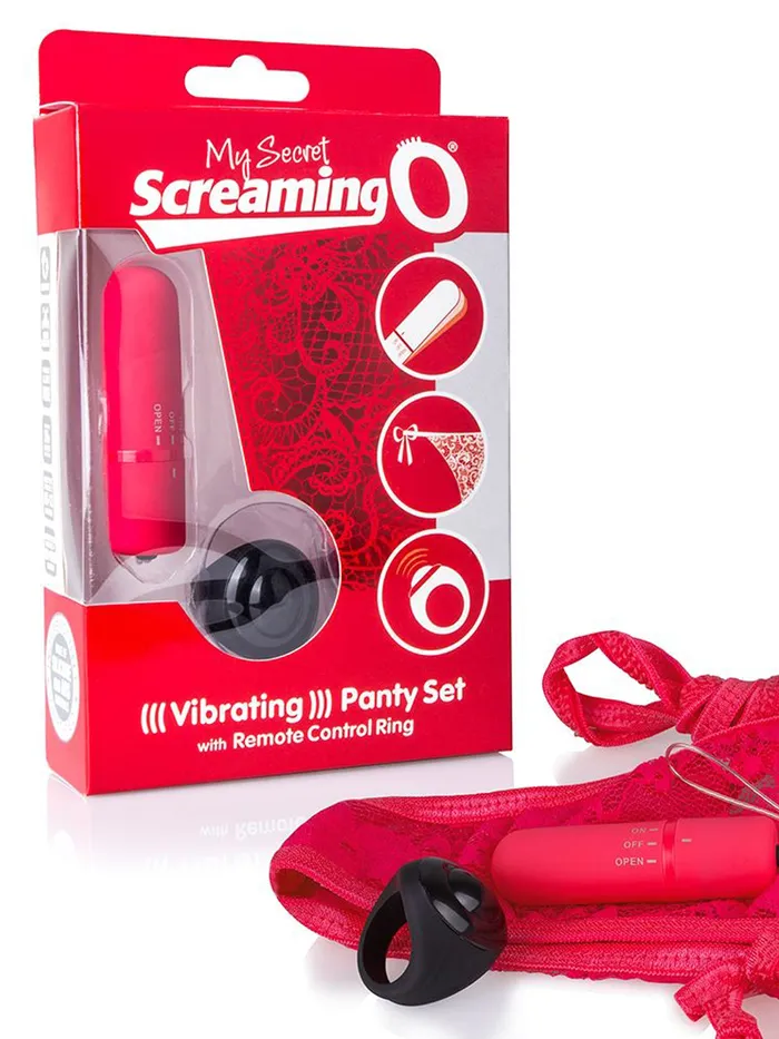 HonourSkintwocom Female Sex Toys Screaming O Vibrating Panty Set Red
