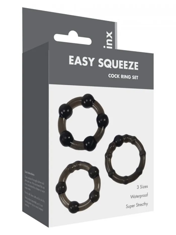 HonourSkintwocom Male Sex Toys Easy Squeeze Cock Ring Set
