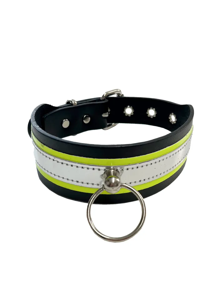 HonourSkintwocom Neon Yellow Contrast O Ring Collar Male Sex Toys