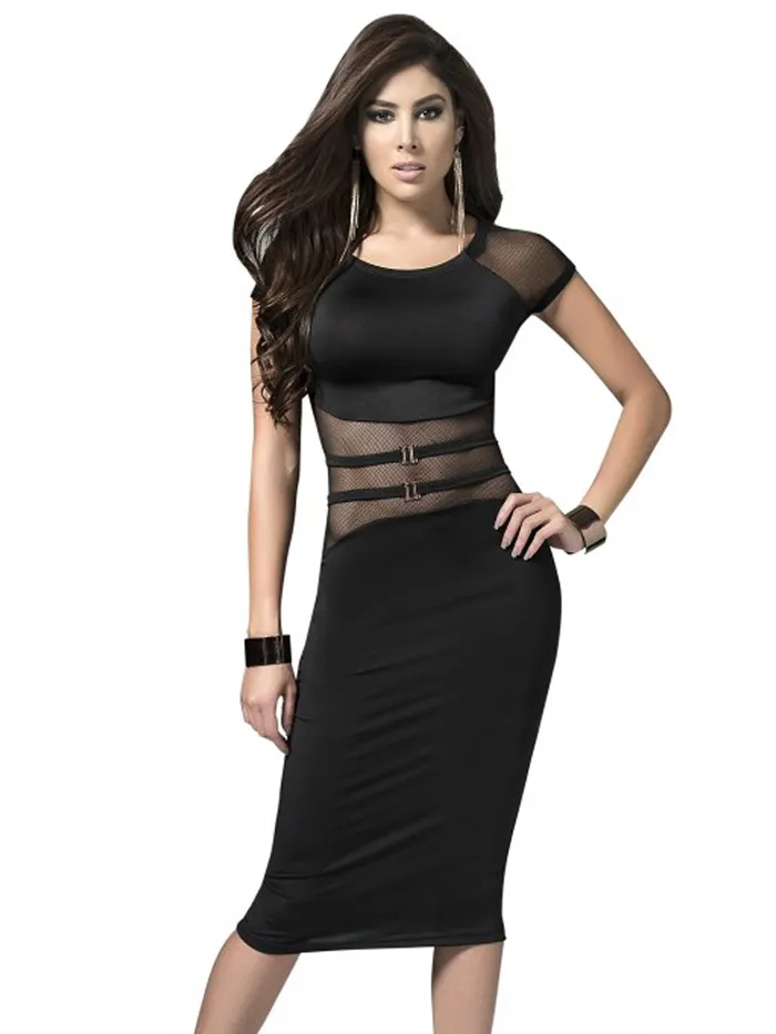 HonourSkintwocom Shortsleeved Dress with Mesh Abdomen Insert Male Sex Toys