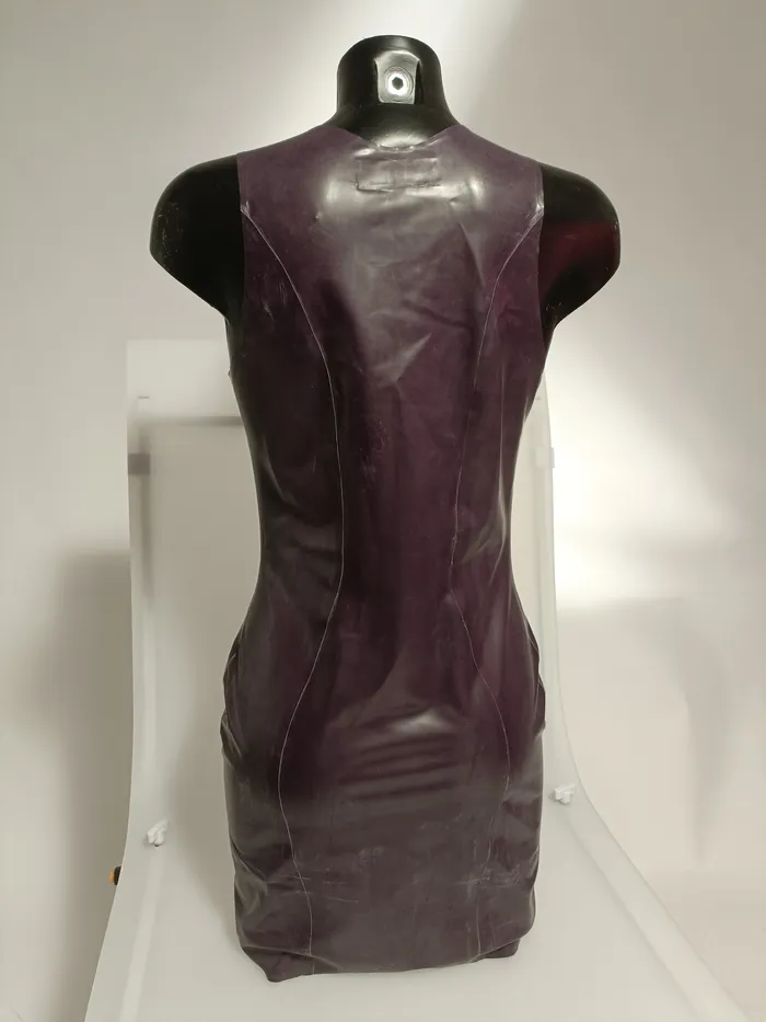 HonourSkintwocom Vibrators Clearance Latex Vest Dress In Deep Purple