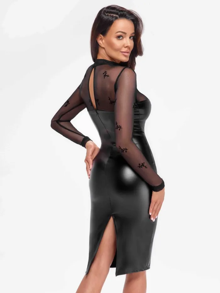 HonourSkintwocom Vibrators Sublime Wetlook And Flocked Mesh Midi Dress HonourSkintwocom Vibrators Sublime Wetlook And Flocked Mesh Midi Dress