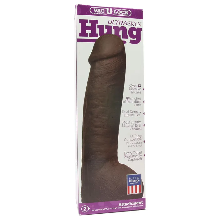 Hung ULTRASKYN VacULock Dildo in Brown Doc Johnson Dildos Hung ULTRASKYN VacULock Dildo in Brown Doc Johnson Dildos