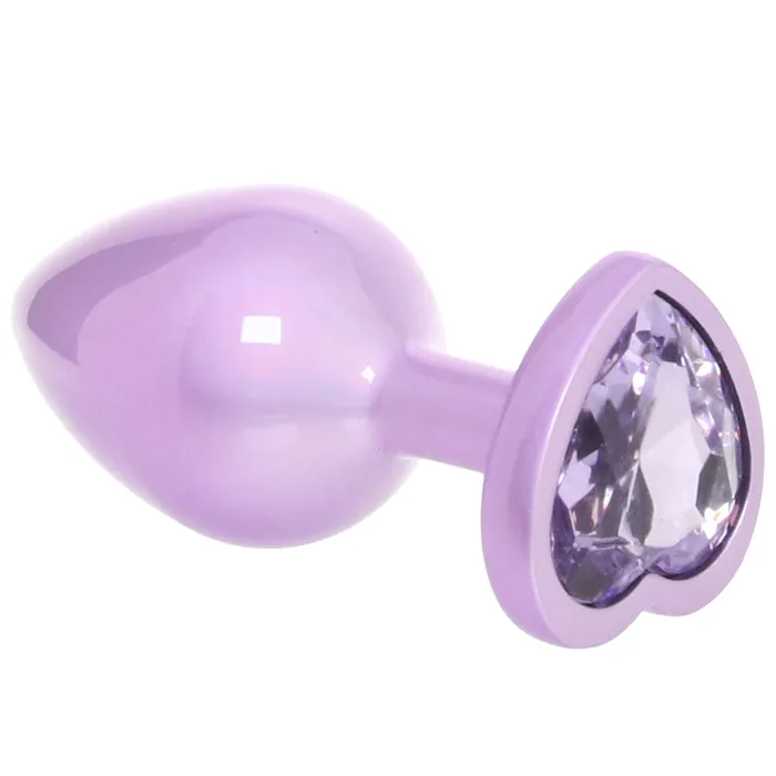 Jewel Amethyst Heart Plug in Large Jewel Anal