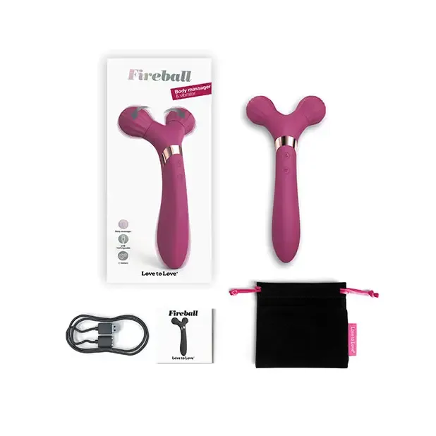 Love To Love Female Sex Toys Love to Love Fireball Rechargeable Dual Ended Silicone Body Massager Vibrator Plum Star Love To Love Female Sex Toys Love to Love Fireball Rechargeable Dual Ended Silicone Body Massager Vibrator Plum Star