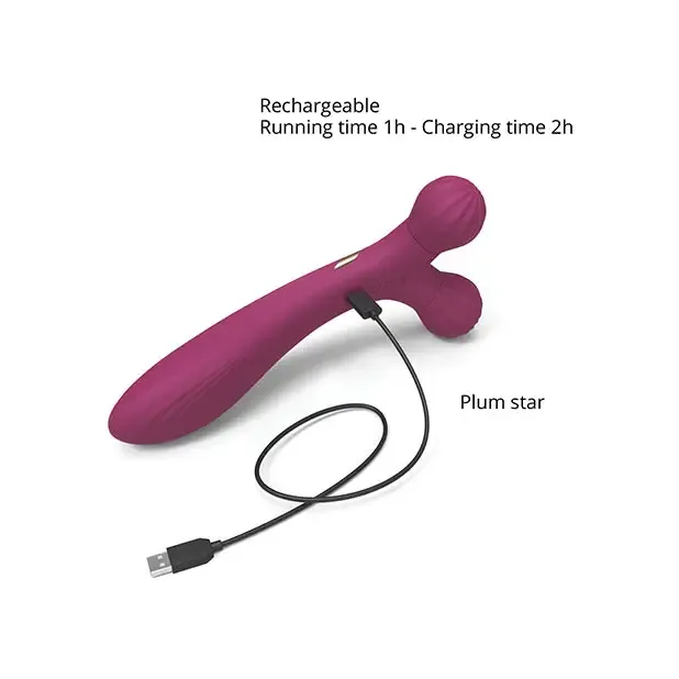 Love To Love Female Sex Toys Love to Love Fireball Rechargeable Dual Ended Silicone Body Massager Vibrator Plum Star Love To Love Female Sex Toys Love to Love Fireball Rechargeable Dual Ended Silicone Body Massager Vibrator Plum Star