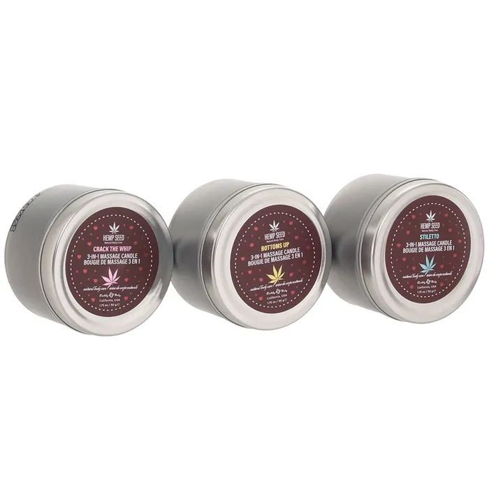 Lovers 3in1 Massage Candle Trio in 3 x 175oz50g Earthly Body Female Sex Toys
