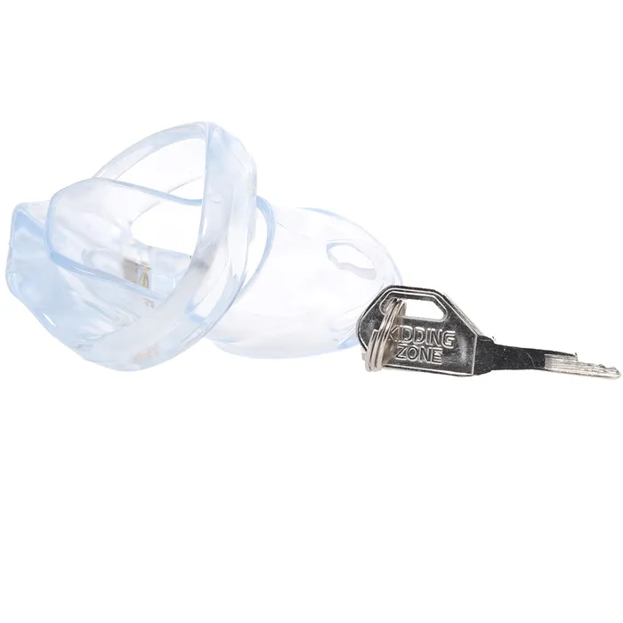 Male Sex Toys Electric Eel Lockmaster 35 Inch SeeThru Side Lock Chastity Cage