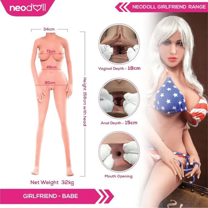 Male Sex Toys Neodoll Neodoll Girlfriend Babe Realistic Sex Doll 158cm Tan