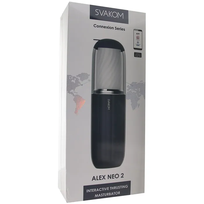 Male Sex Toys Svakom Alex Neo 2 Interactive Thrusting Masturbator in Dark Blue Male Sex Toys Svakom Alex Neo 2 Interactive Thrusting Masturbator in Dark Blue