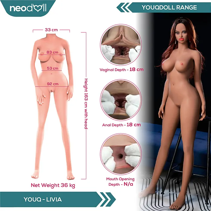 Male Sex Toys Youqdoll Youqdoll Livia Realistic Sex doll 163cm Tan Male Sex Toys Youqdoll Youqdoll Livia Realistic Sex doll 163cm Tan