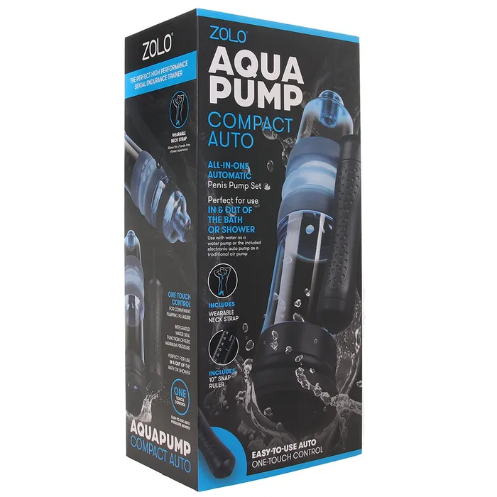 Male Sex Toys Zolo Zolo AquaPump Compact Auto Penis Pump in Blue
