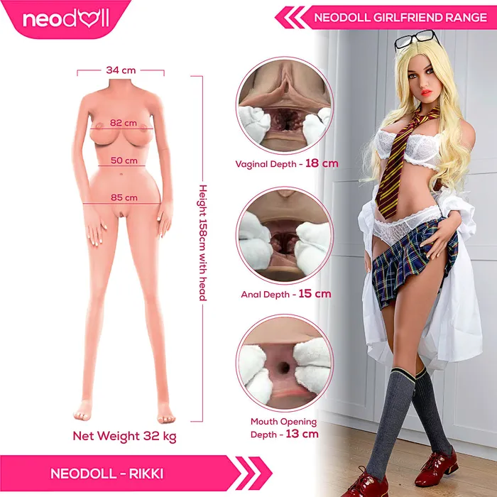 Neodoll Girlfriend Rikki Realistic Sex Doll 158cm Natural Neodoll Male Sex Toys