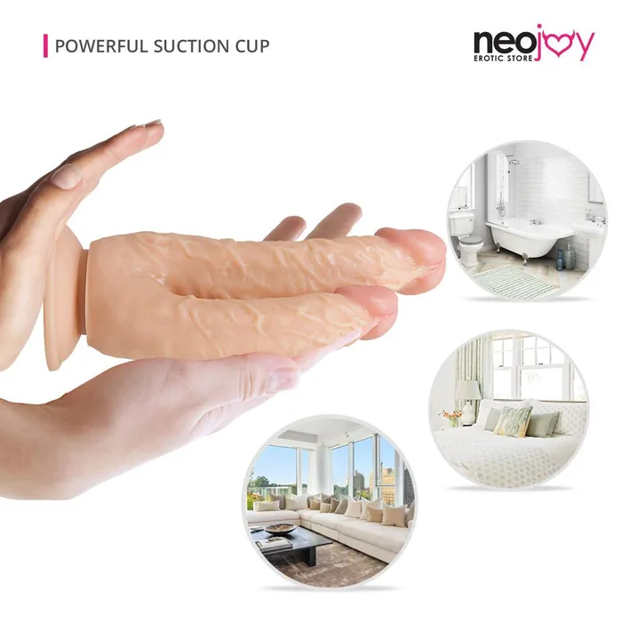 Neojoy Dildos Neojoy Double Dildo Large Flesh 22cm 866 inch Hybrid Lubido Lube Sachet