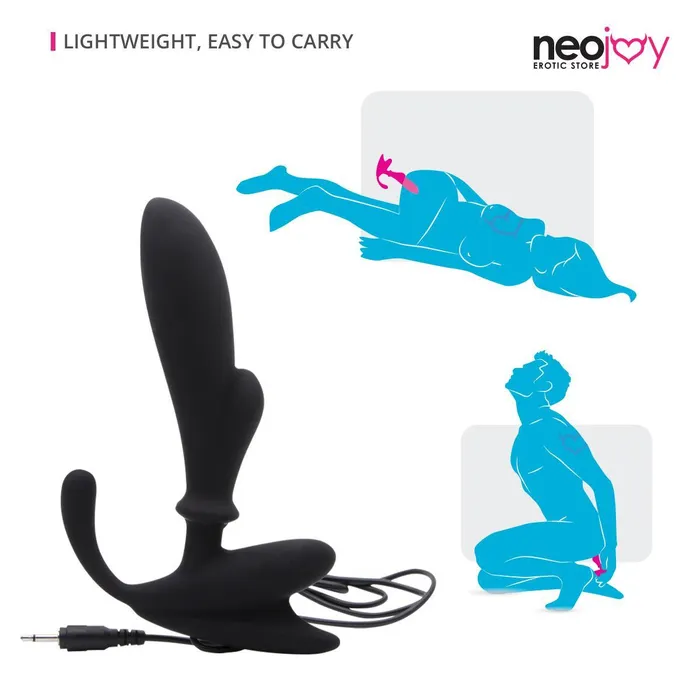 Neojoy Neojoy Prostate Spot Player Massager Silicon Black 14 cm 55 inch Anal