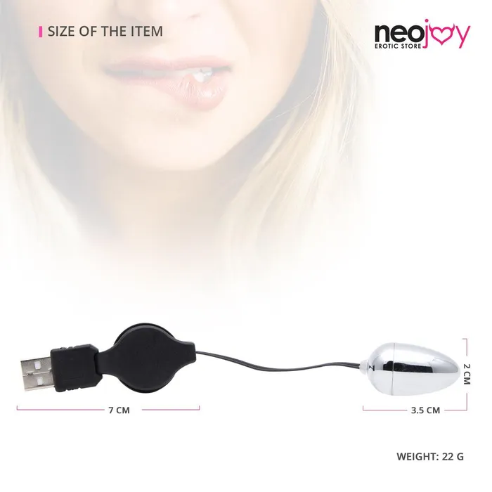 Neojoy Neojoy Small Silver Bullet USB Plug Bullet Vibrator Clitoral Anal Vaginal Stimulation Springback Wire Adult Sex Toy Female Sex Toys
