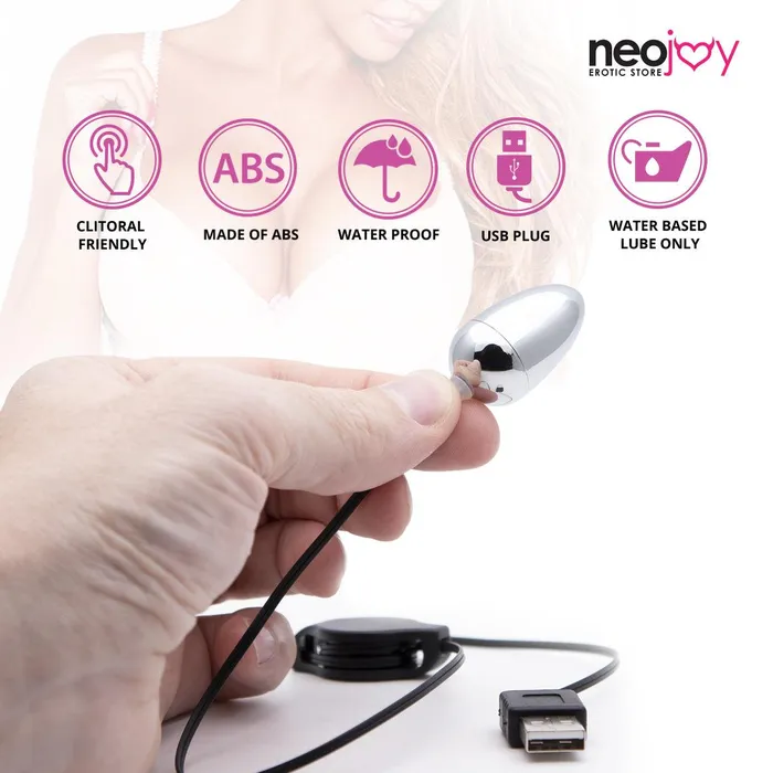Neojoy Neojoy Small Silver Bullet USB Plug Bullet Vibrator Clitoral Anal Vaginal Stimulation Springback Wire Adult Sex Toy Female Sex Toys
