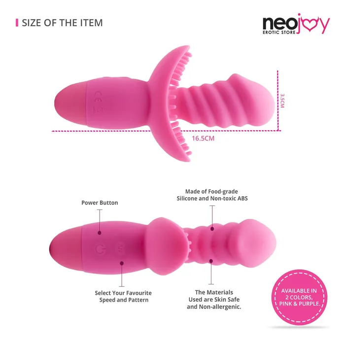 Neojoy Silicone Twist Gspot Clitoral Vibrator 10Speed Functions Pink Neojoy Vibrators