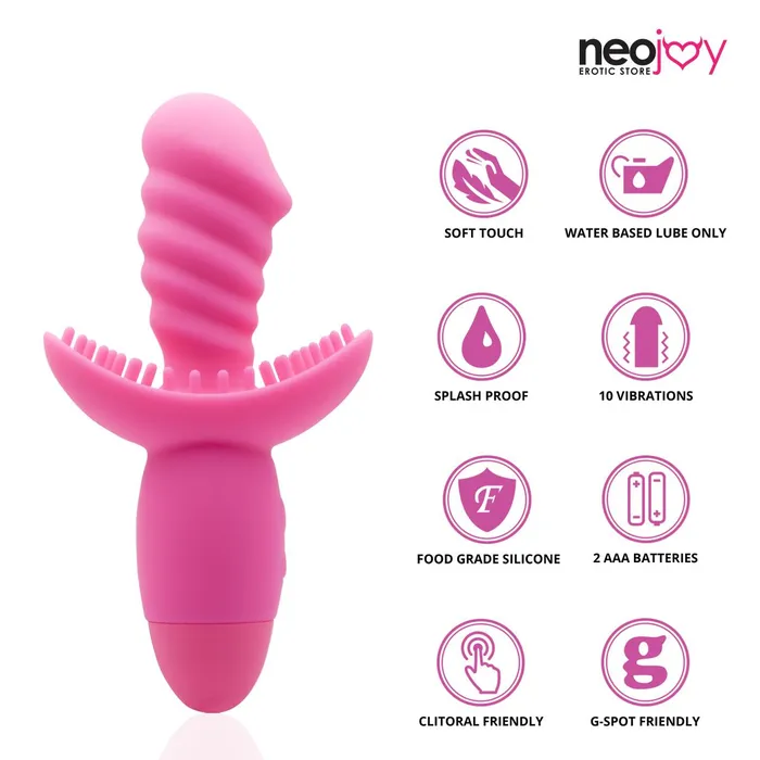 Neojoy Silicone Twist Gspot Clitoral Vibrator 10Speed Functions Pink Neojoy Vibrators