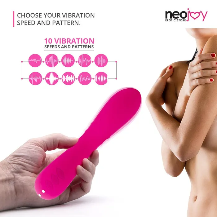 Neojoy Vibrators Neojoy Jumbo Joy Magnetic Rechargable with 10 Speed Earth Shaking Rabbit Vibrator Red
