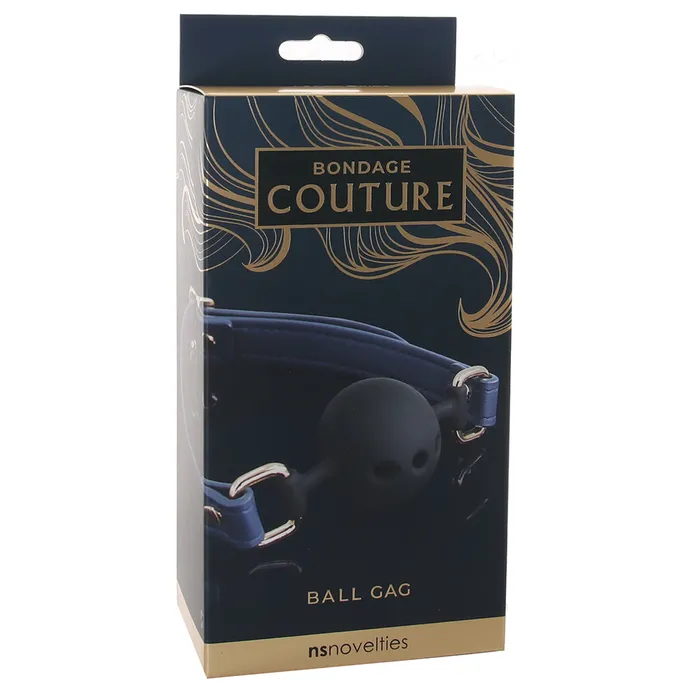 ns novelties Vibrators Bondage Couture Ball Gag in Blue ns novelties Vibrators Bondage Couture Ball Gag in Blue