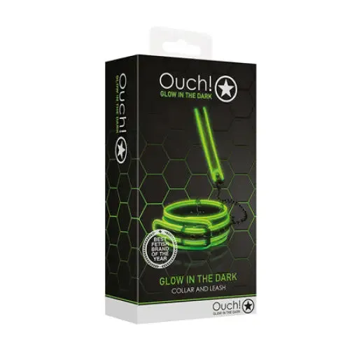 Ouch Glow in the Dark Collar and Leash Set Neon Green SHOTS AMERICA Dildos Ouch Glow in the Dark Collar and Leash Set Neon Green SHOTS AMERICA Dildos