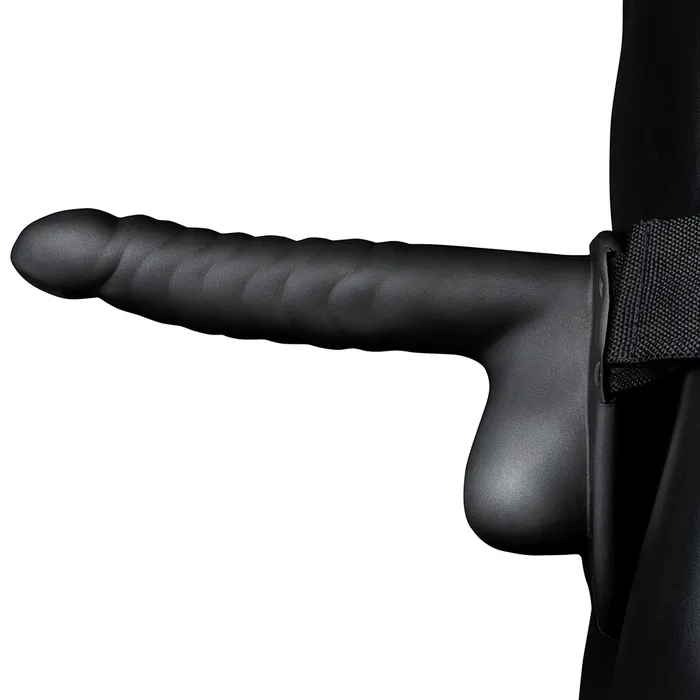 Ouch Ribbed 8 Inch Hollow Ballsy StrapOn in Black Shots Toys Female Sex Toys Ouch Ribbed 8 Inch Hollow Ballsy StrapOn in Black Shots Toys Female Sex Toys