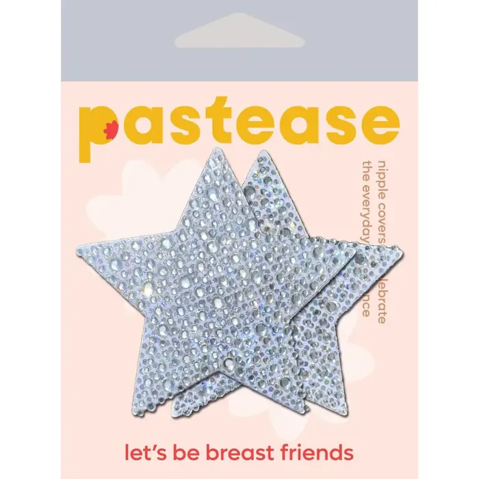 Pastease Anal Pastease Crystal Sparkling Star Pasties Silver
